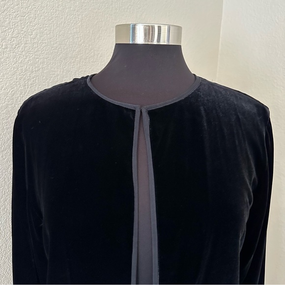 Eileen Fisher Black Silk Velvet Elegant Cocktail Formal Jacket Blazer Size S - Picture 3 of 10
